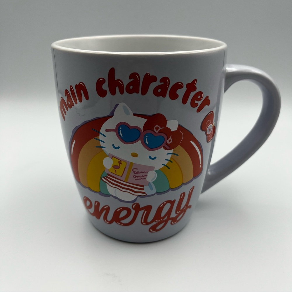 Hello Kitty Gray Mug with Red and Rainbow Design